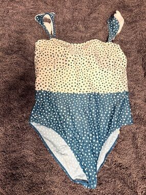 Summersalt teal and white one piece swimsuit